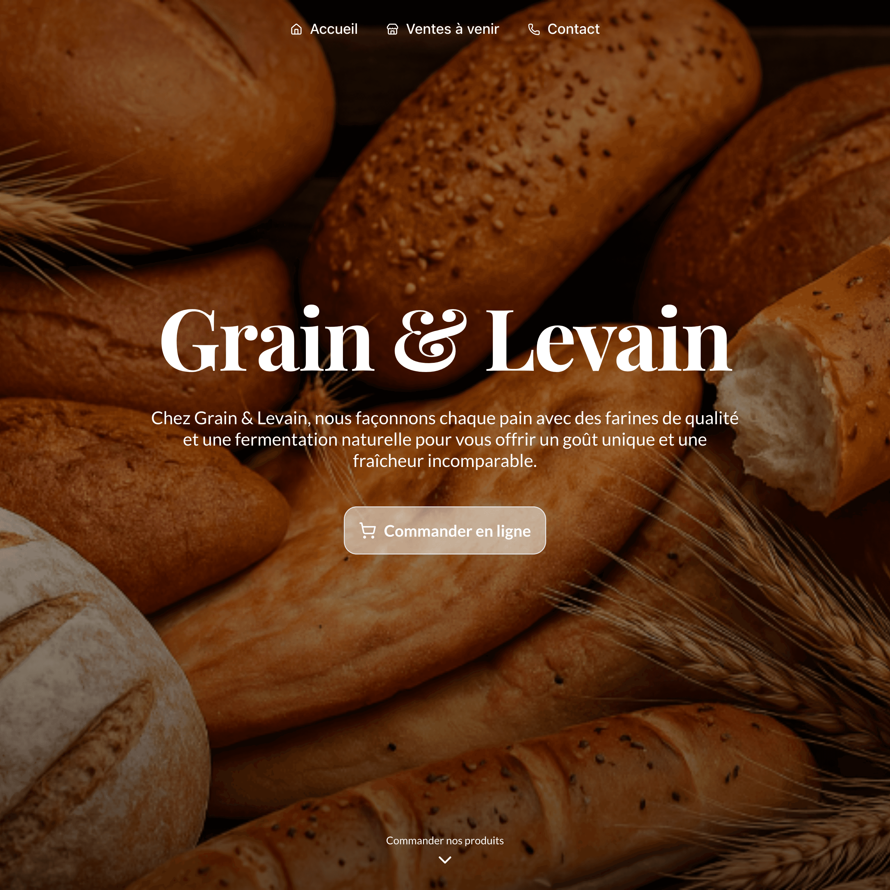Grain & Levain - Boulangerie & Pâtisserie - Site de démonstration Mark'Eat